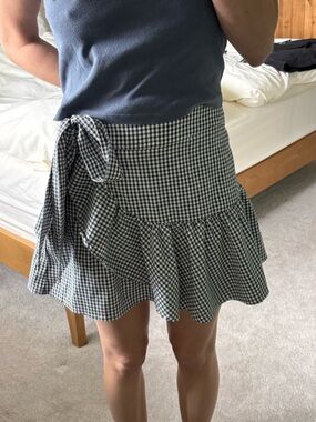 Blue Rain Black and White Gingham Skort